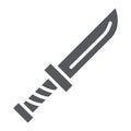 Knife glyph icon, sharp and cut, tool sign, vector graphics, a solid pattern on a white background.