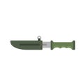 The knife in green scabbard