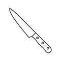 Knife icon, black isolated vector line icon on white background