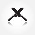 Knife icon. Crossed chef knives. Vector illustration