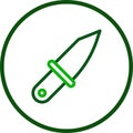 Knife icon line rounded green colour military symbol perfect Royalty Free Stock Photo