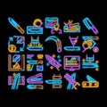 Knife Making Utensil neon glow icon illustration