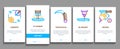 Knife Making Utensil Onboarding Elements Icons Set Vector