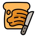 Knife peanut butter icon, outline style