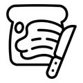 Knife peanut butter icon, outline style