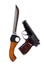 Knife and pistol Royalty Free Stock Photo