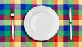 Knife plate and fork multicolor tablecloth