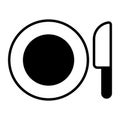 Knife and plate vector, well design icon of dining Royalty Free Stock Photo