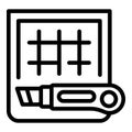 Knife plotter icon outline vector. Data device