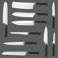 Knife realistic, kitchen chef or butcher cleavers