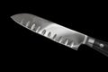 Knife restored and polished after the shock deformation of the blade. Royalty Free Stock Photo