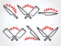 Knife set. Collection icon Knife. Vector Royalty Free Stock Photo