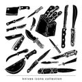 Knife set, vector illustration Royalty Free Stock Photo