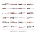 Knife set, vector illustration Royalty Free Stock Photo