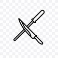 knife sharpener vector linear icon isolated on transparent background, knife sharpener transparency concept can be used for web an