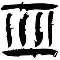 Knife Silhouette Set icon, Hunting Knife, SVG Vector