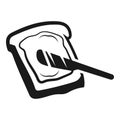 Knife spreading butter icon, simple style