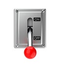 Knife switch OFF. Knife switch off positions. 3D illustration.