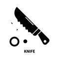 knife symbol icon, black vector sign with editable strokes, concept illustration Royalty Free Stock Photo