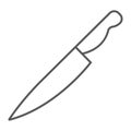 Knife thin line icon, kitchen and cooking