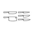 Knife line icons set on white background Royalty Free Stock Photo