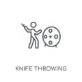 Knife Throwing linear icon. Modern outline Knife Throwing logo c