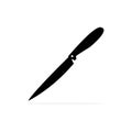 Knife vector icon. Black outline cooking symbol illustration isolated on white.