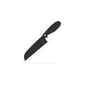 Knife vector icon. Black outline cooking symbol illustration isolated on white.