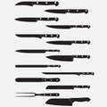 Knifes set or Kitchen knives icons. Vector illustration Royalty Free Stock Photo
