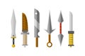 Knifes weapon vector illustration.