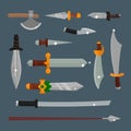 Knifes weapon vector illustration.