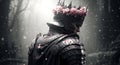Knight in armor with flowers on crown background Royalty Free Stock Photo