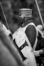 Knight in armor. Medieval battle historical reconstruction