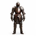 Antique Chivalric Suit: Plate Armor On White Isolated Background Royalty Free Stock Photo