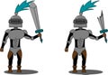 Knight with broken sword and with normal