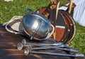 Knight camp during the traditional Medieval festival Royalty Free Stock Photo