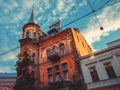 Knight Castle in sunset light. Kiev, Ukra