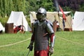 Knight in a chainmail with a sabre