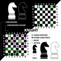 Knight. Chess piece made in the form of illustrations and icons. Royalty Free Stock Photo