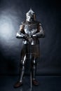 Knight on dark background Royalty Free Stock Photo