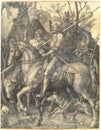 Knight, Death and the Devil German: Ritter, Tod und Teufel is a large 1513 engraving by the German artist Albrecht DÃÂ¼rer Royalty Free Stock Photo