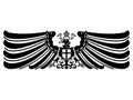 Knight design. Geraldic eagle and shield with a cross