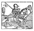 The Knight is an engraving from William Caxton`s Game, vintage engraving Royalty Free Stock Photo