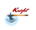 Knight fight game element with ax Royalty Free Stock Photo