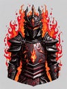 Knight in fire, illustration, armor warrior with flames, a powerful knight with fire flames illustration