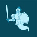 Knight Ghost isolated. Metal armor warrior. Iron armor. Vector