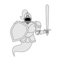 Knight Ghost isolated. Metal armor warrior. Iron armor. Vector