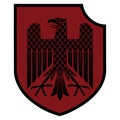 Knight heraldic emblem. German heraldic shield with an eagle