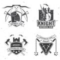 Knight historical club badge design. Vector. Concept for shirt, print, stamp, overlay or template. Vintage typography