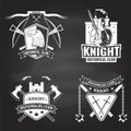 Knight historical club badge design. Vector. Concept for shirt, print, stamp, overlay or template. Vintage typography